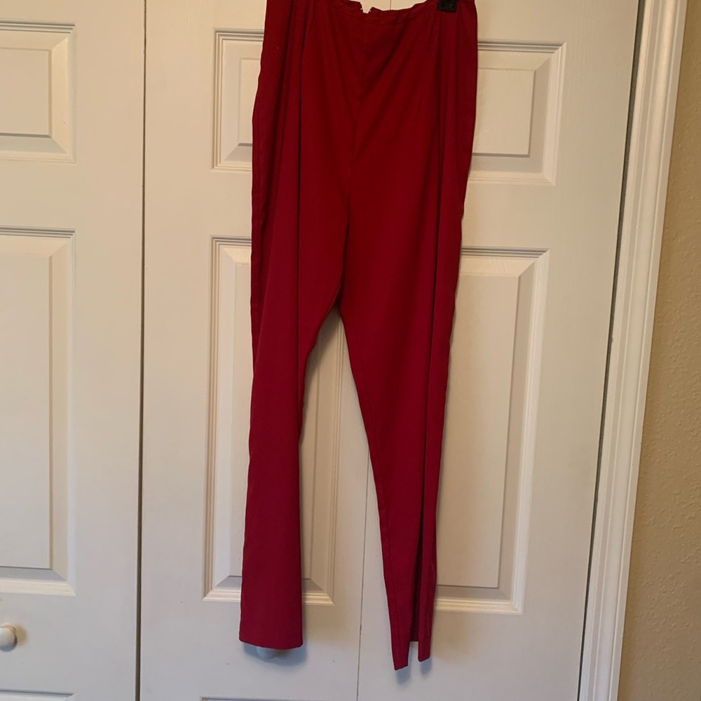 Red paint suit.